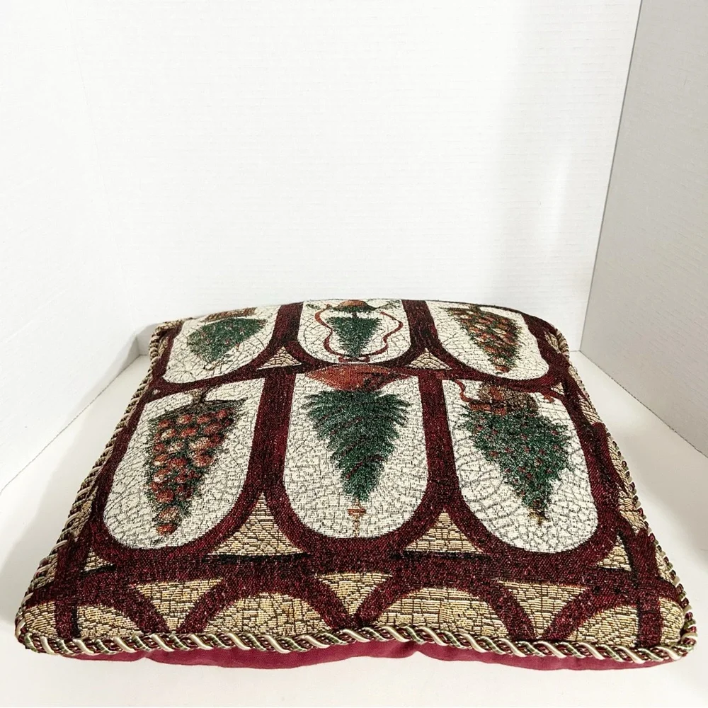 Unbranded Vintage Various Christmas Tree Design Tapestry Holiday Pillow CordTrim